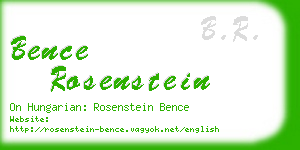 bence rosenstein business card